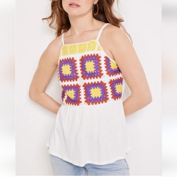 🌟 Maurices crocheted peplum tank top size xl NWT - Picture 1 of 6
